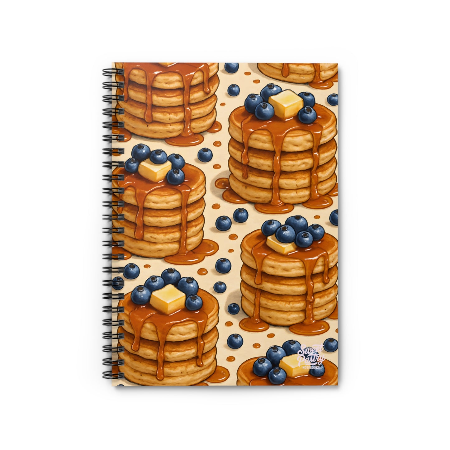 Blueberry Pancake Spiral Notebook — Dessert-Inspired Spiral Notebook for Bakers | Sweet Pastry Notebooks