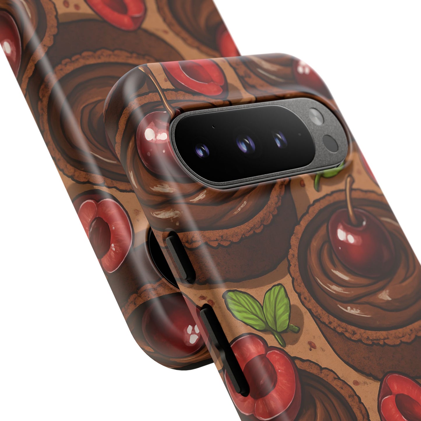 Cherry Chocolate Tart Phone Case – Dessert-Inspired Protective Case
