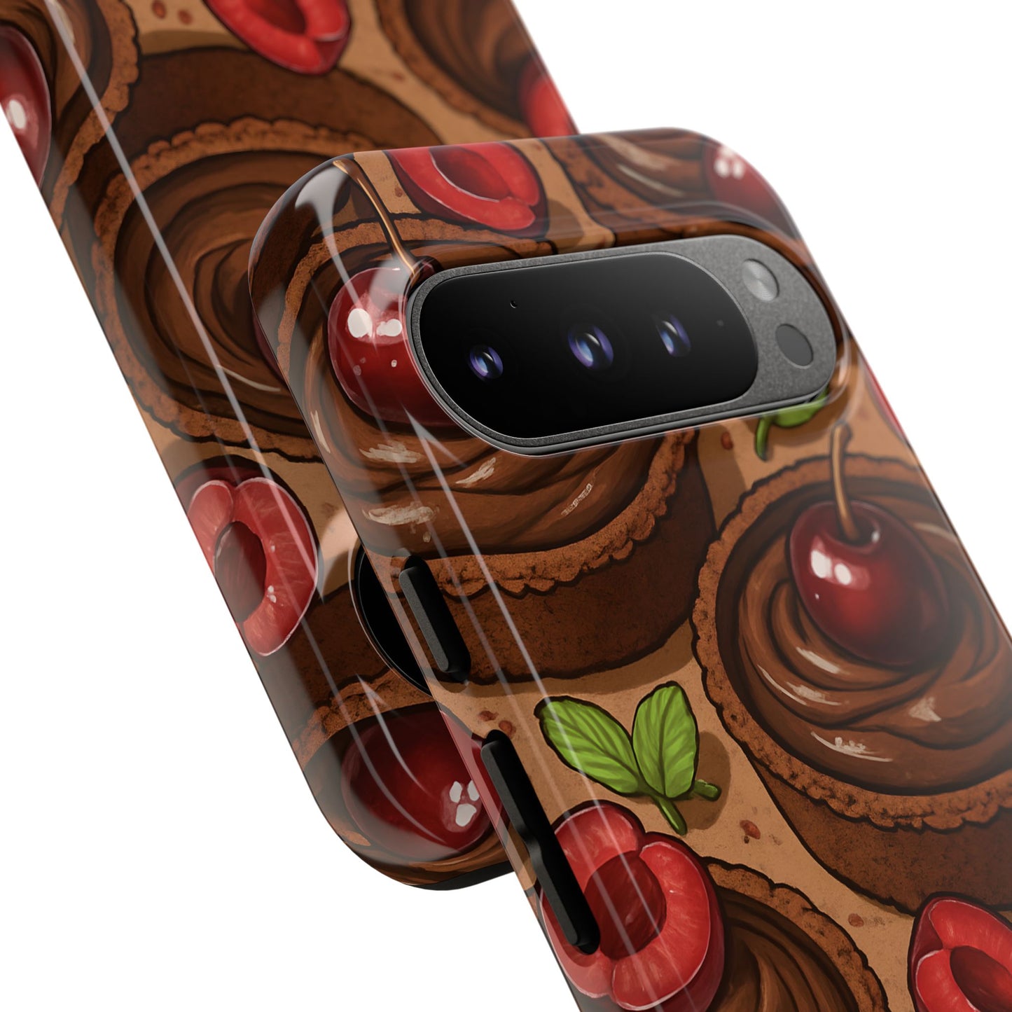 Cherry Chocolate Tart Phone Case – Dessert-Inspired Protective Case