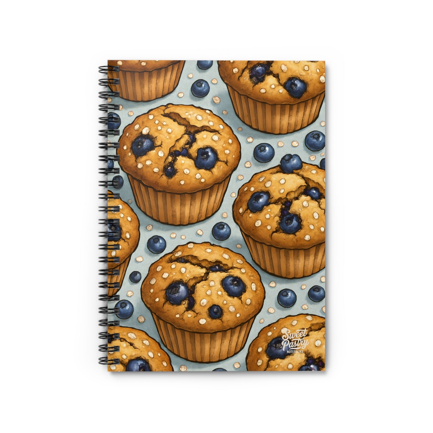 Blueberry Muffin Spiral Notebook — Dessert-Inspired Spiral Notebook for Bakers | Sweet Pastry Notebooks