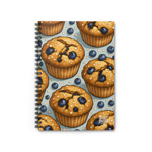 Blueberry Muffin Spiral Notebook — Dessert-Inspired Spiral Notebook for Bakers | Sweet Pastry Notebooks