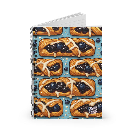 Blueberry Twist Pastry Spiral Notebook — Dessert-Inspired Spiral Notebook for Bakers | Sweet Pastry Notebooks