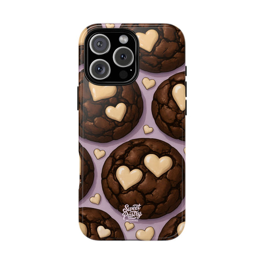 Double Chocolate & White hearts Phone Case – Dessert-Inspired Protective Case