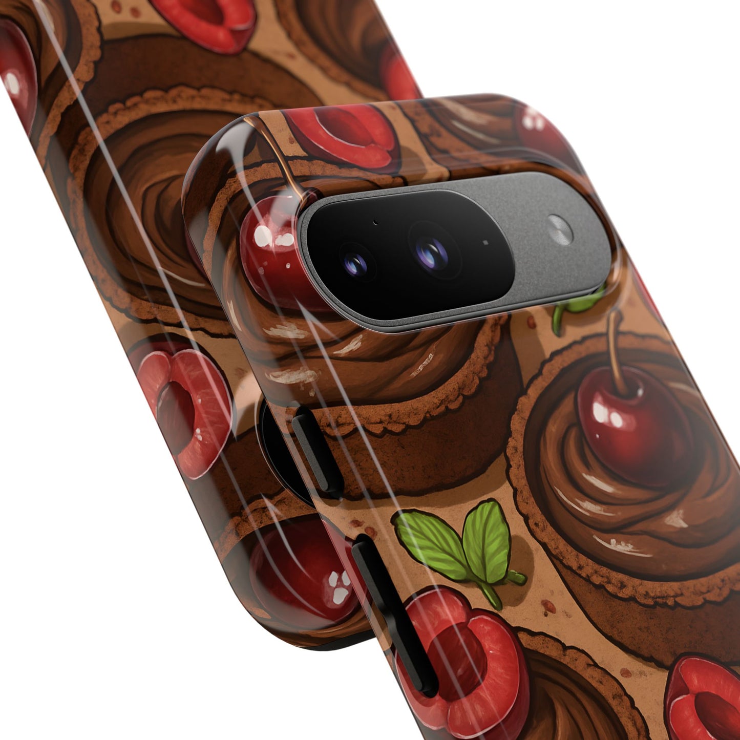 Cherry Chocolate Tart Phone Case – Dessert-Inspired Protective Case