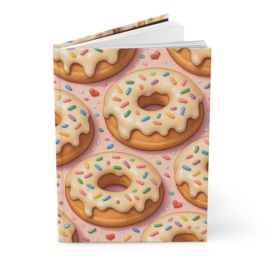Icing and Sprinkes Donuts Notebook — Dessert-Inspired Hardcover Journal for Bakers | Sweet Pastry Notebooks