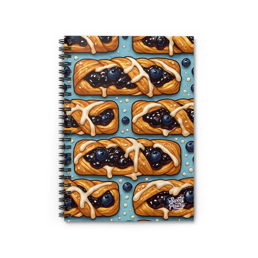 Blueberry Twist Pastry Spiral Notebook — Dessert-Inspired Spiral Notebook for Bakers | Sweet Pastry Notebooks