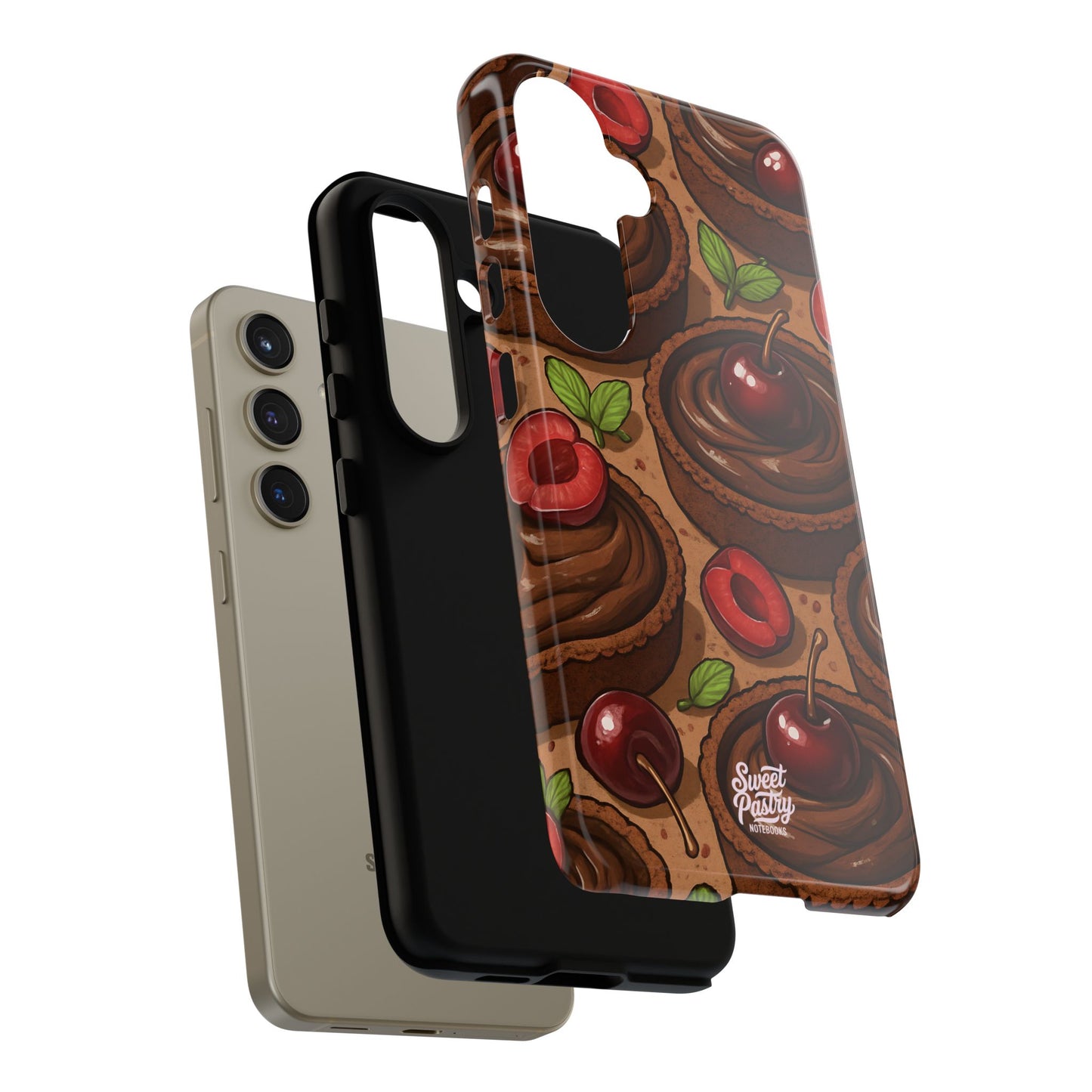 Cherry Chocolate Tart Phone Case – Dessert-Inspired Protective Case