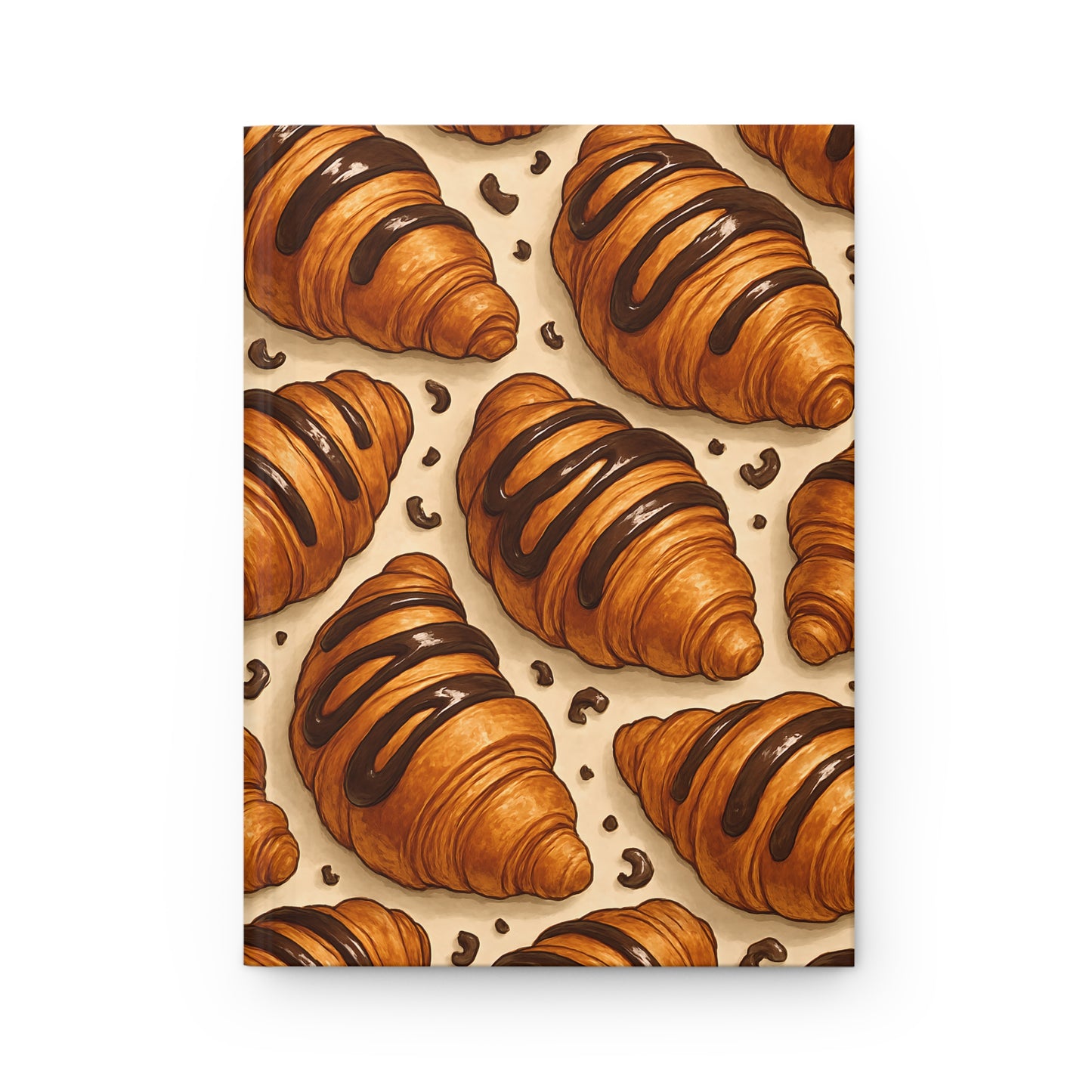 Chocolate Croissant Notebook — Dessert-Inspired Hardcover Journal for Bakers | Sweet Pastry Notebooks