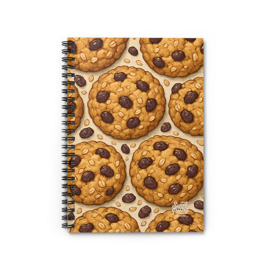 Oatmeal Raisin Cookie Spiral Notebook — Dessert-Inspired Spiral Notebook for Bakers | Sweet Pastry Notebooks