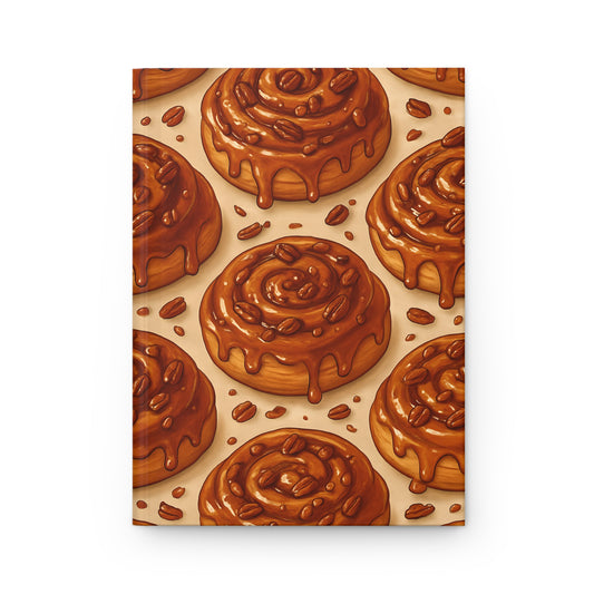 Maple Pecan Cinnamon Roll Notebook — Dessert-Inspired Hardcover Journal for Bakers | Sweet Pastry Notebooks