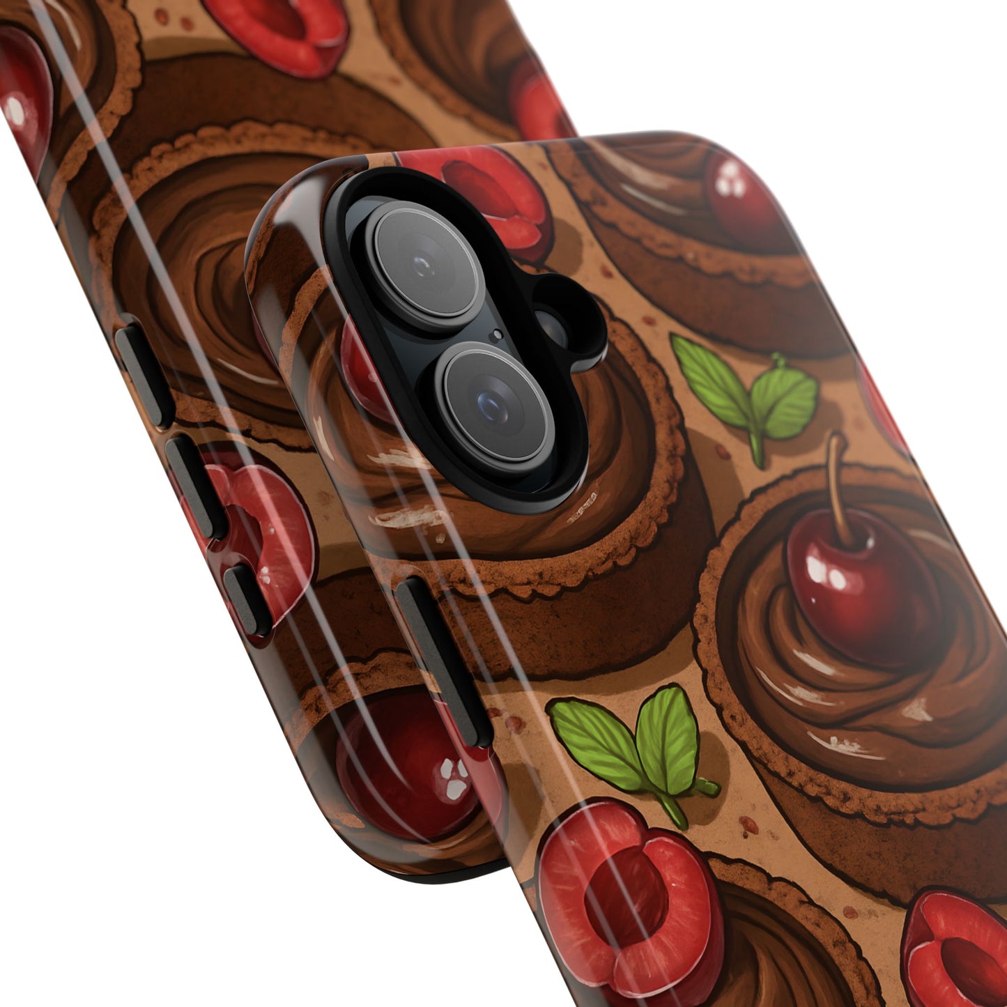 Cherry Chocolate Tart Phone Case – Dessert-Inspired Protective Case