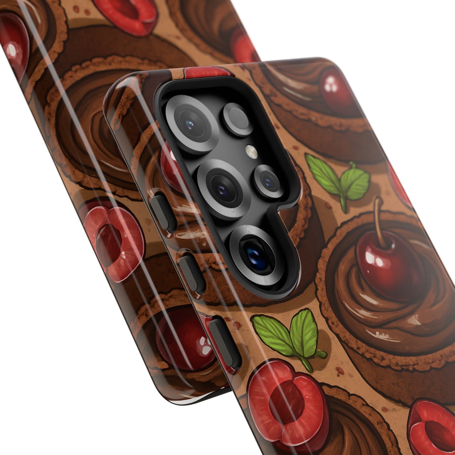 Cherry Chocolate Tart Phone Case – Dessert-Inspired Protective Case