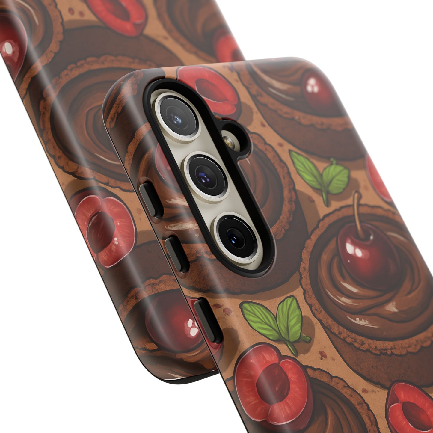 Cherry Chocolate Tart Phone Case – Dessert-Inspired Protective Case