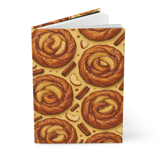 Cinnamon Apple Danish Notebook — Dessert-Inspired Hardcover Journal for Bakers | Sweet Pastry Notebooks