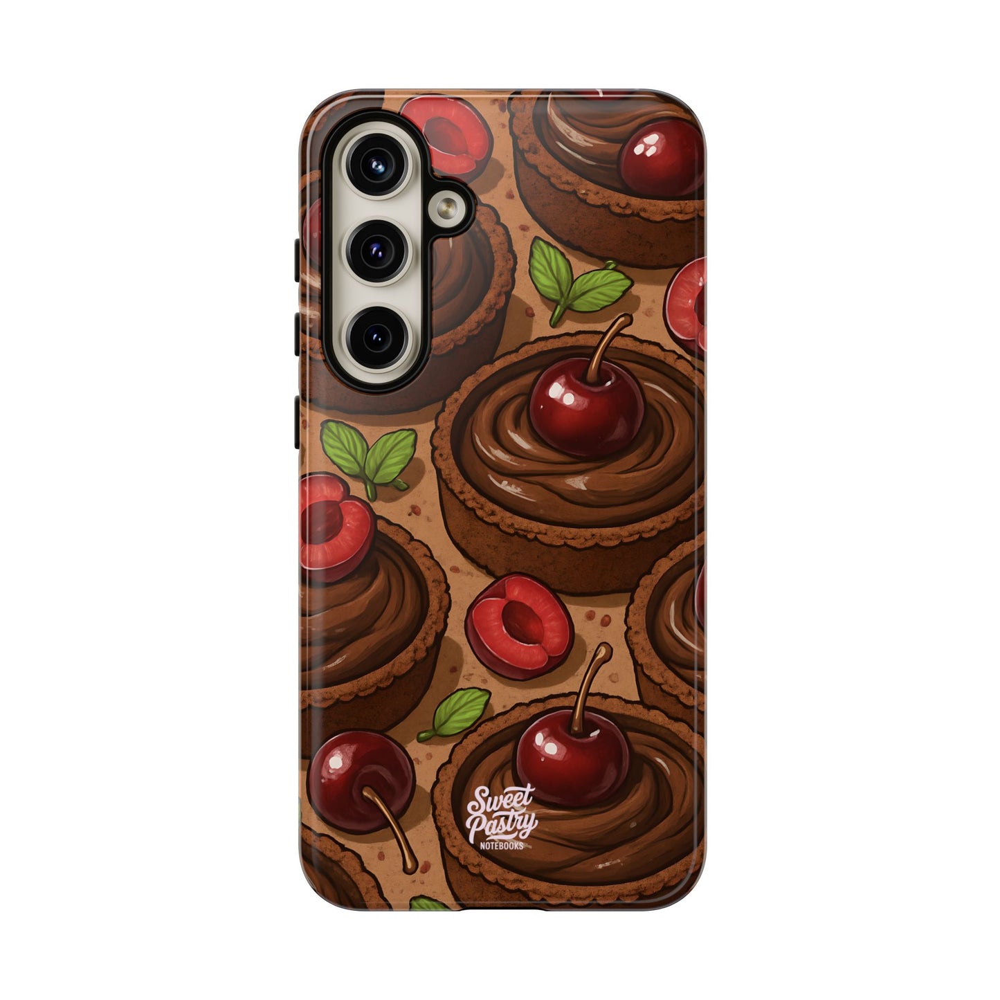 Cherry Chocolate Tart Phone Case – Dessert-Inspired Protective Case