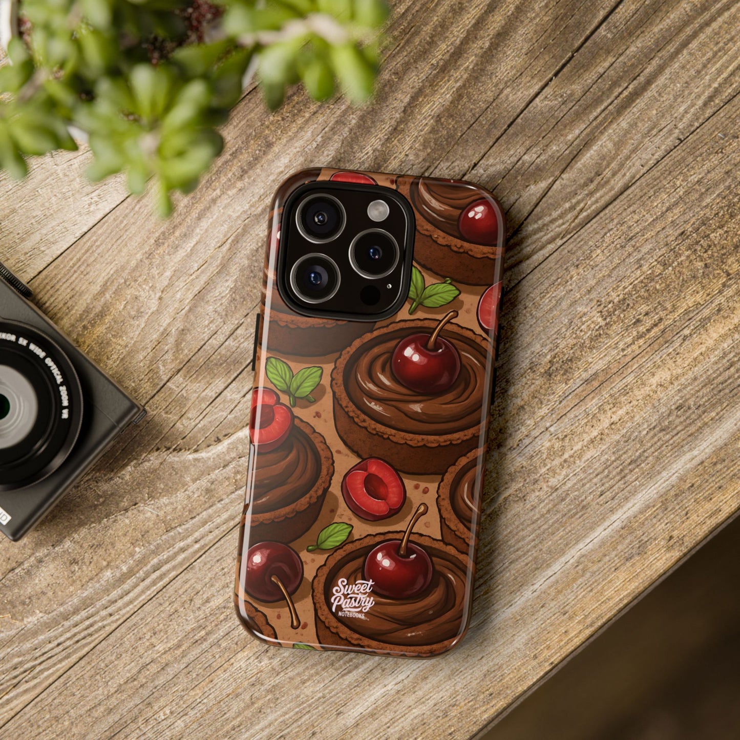 Cherry Chocolate Tart Phone Case – Dessert-Inspired Protective Case