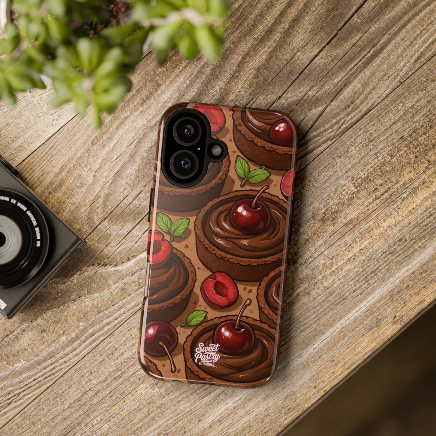 Cherry Chocolate Tart Phone Case – Dessert-Inspired Protective Case
