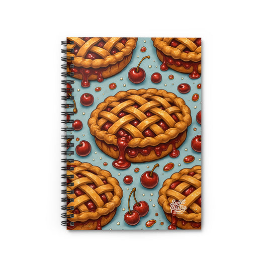 Cherry Pie Spiral Notebook — Dessert-Inspired Spiral Notebook for Bakers | Sweet Pastry Notebooks