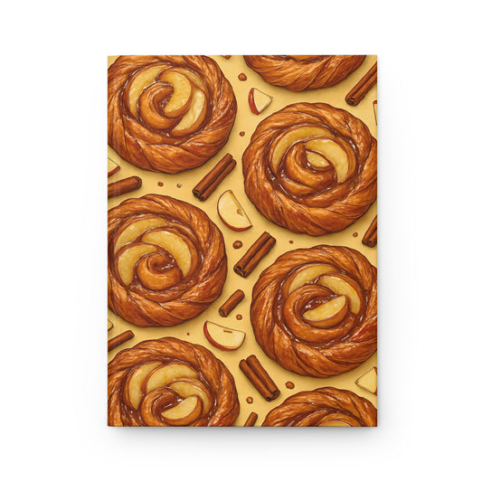 Cinnamon Apple Danish Notebook — Dessert-Inspired Hardcover Journal for Bakers | Sweet Pastry Notebooks