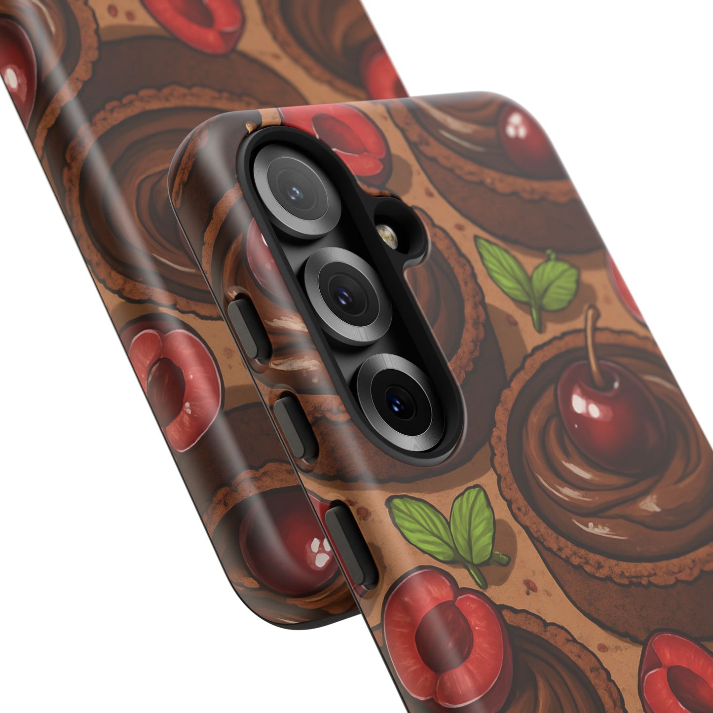 Cherry Chocolate Tart Phone Case – Dessert-Inspired Protective Case