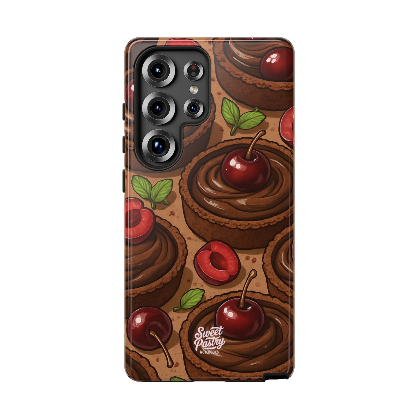 Cherry Chocolate Tart Phone Case – Dessert-Inspired Protective Case