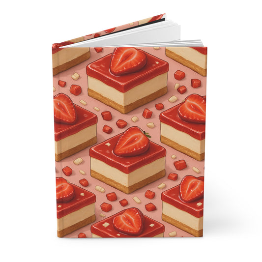 Strawberry Cheesecake Notebook — Dessert-Inspired Hardcover Journal for Bakers | Sweet Pastry Notebooks
