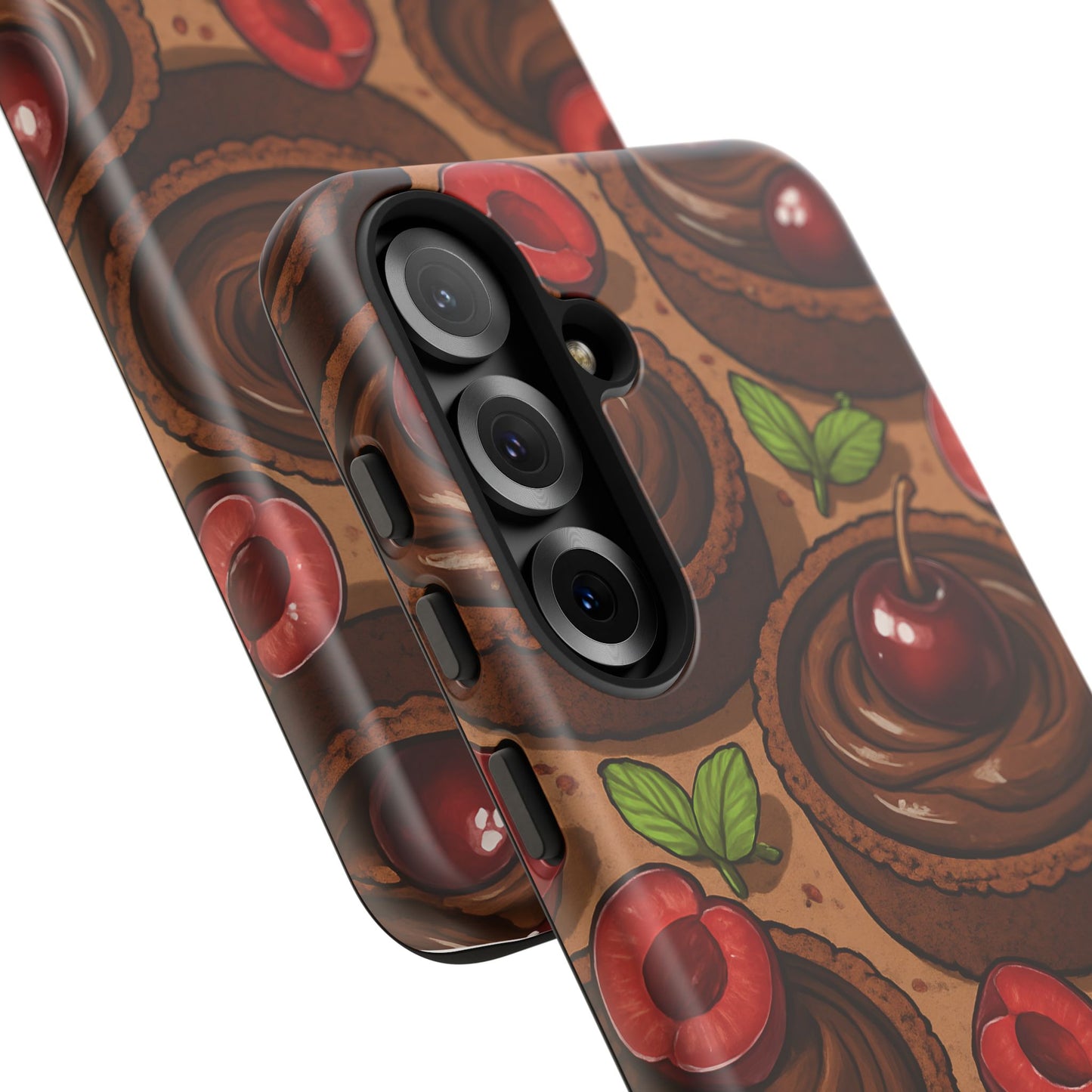 Cherry Chocolate Tart Phone Case – Dessert-Inspired Protective Case