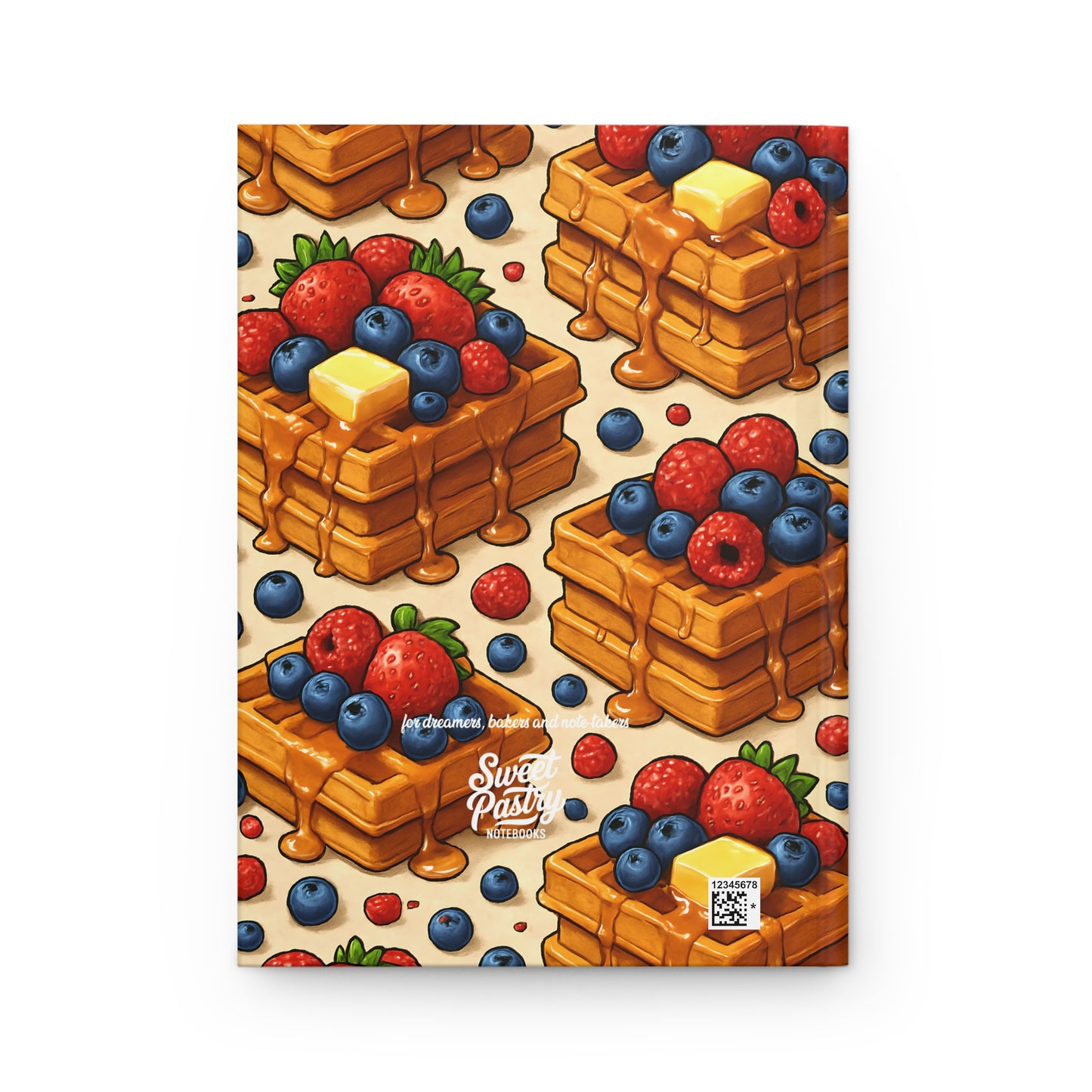 Berries and Waffles Notebook — Dessert-Inspired Hardcover Journal for Bakers | Sweet Pastry Notebooks