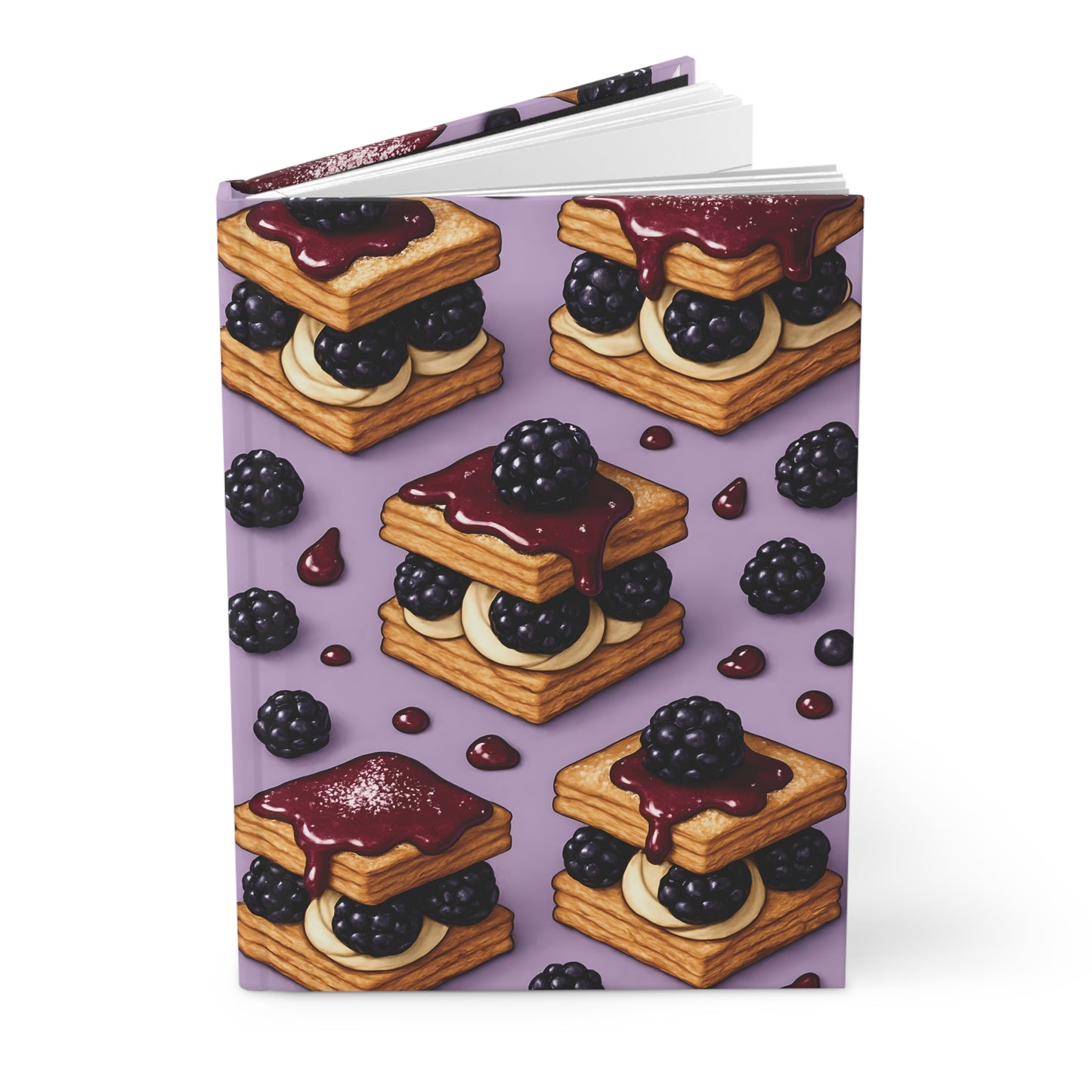 Blackberry Tart Delight Notebook — Dessert-Inspired Hardcover Journal for Bakers | Sweet Pastry Notebooks