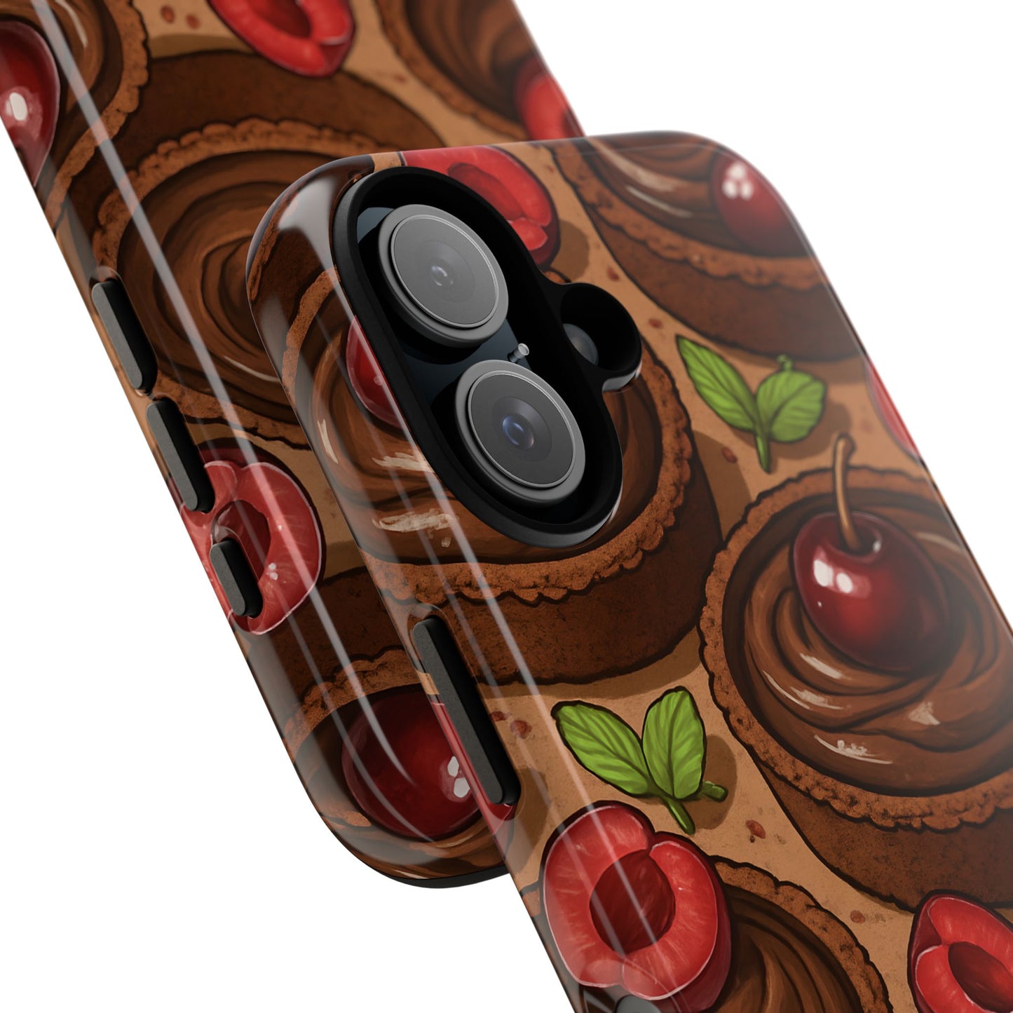 Cherry Chocolate Tart Phone Case – Dessert-Inspired Protective Case