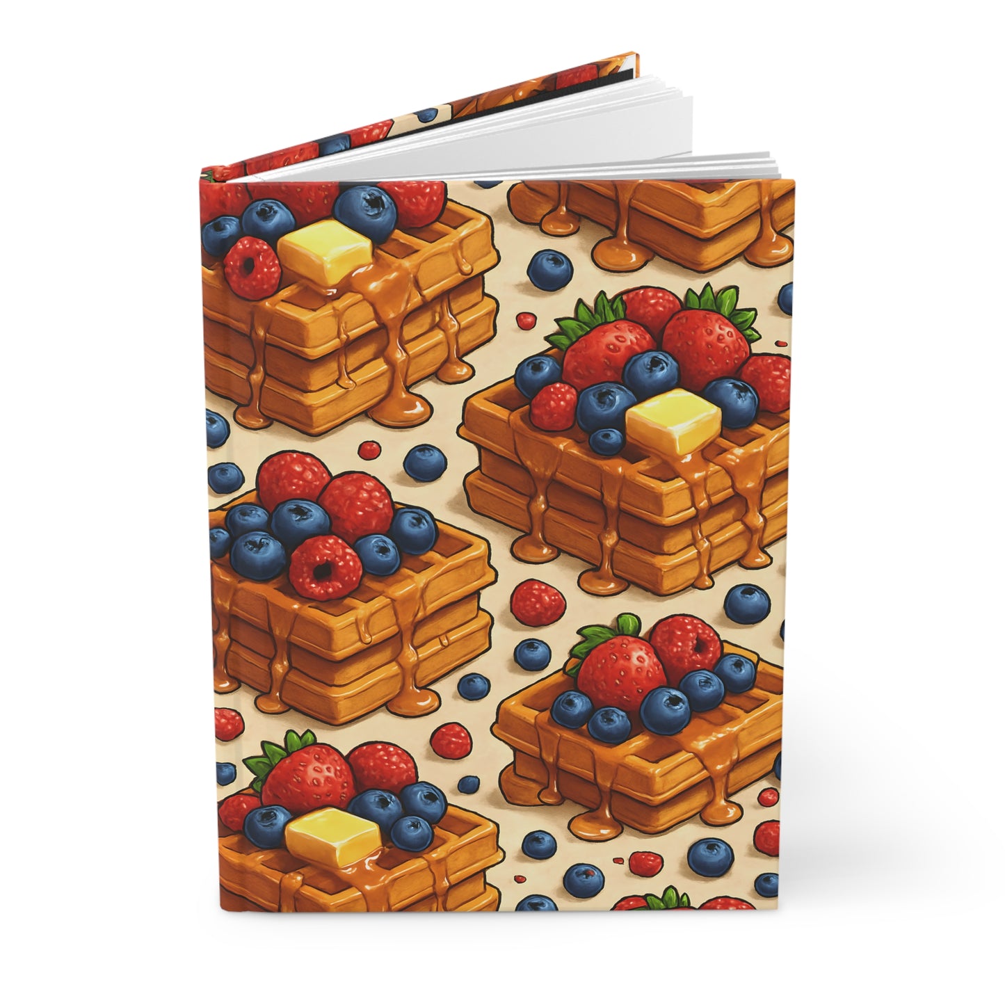 Berries and Waffles Notebook — Dessert-Inspired Hardcover Journal for Bakers | Sweet Pastry Notebooks