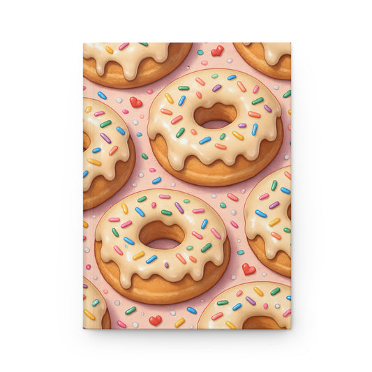 Icing and Sprinkes Donuts Notebook — Dessert-Inspired Hardcover Journal for Bakers | Sweet Pastry Notebooks