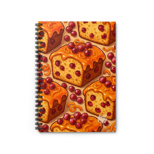 Cranberry Sweet Bread Spiral Notebook — Dessert-Inspired Spiral Notebook for Bakers | Sweet Pastry Notebooks