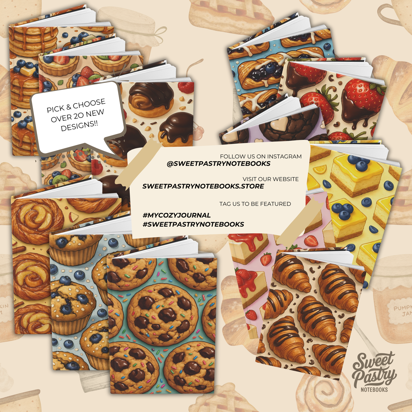 Chocolate Chip Cookie Journal – 2026–2027 Calendar & Mood Tracker | Sweet Pastry Notebooks
