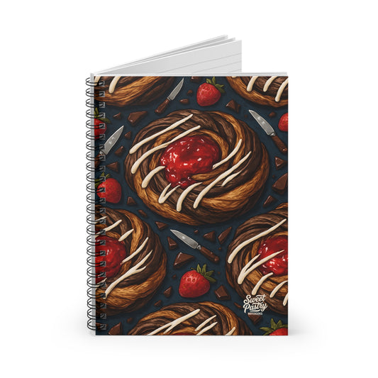!LIMITED EDITION! Spooky Danish Spiral Notebook — Dessert-Inspired Spiral Notebook for Bakers | Sweet Pastry Notebooks