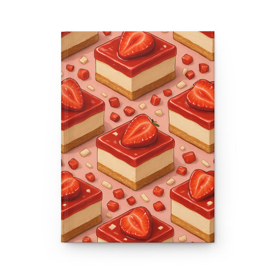 Strawberry Cheesecake Notebook — Dessert-Inspired Hardcover Journal for Bakers | Sweet Pastry Notebooks
