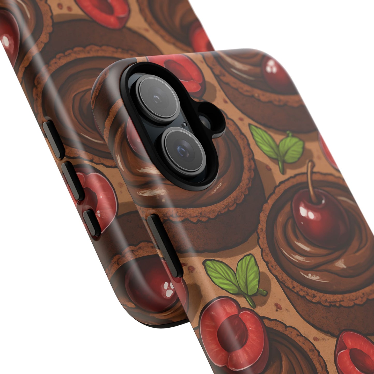 Cherry Chocolate Tart Phone Case – Dessert-Inspired Protective Case