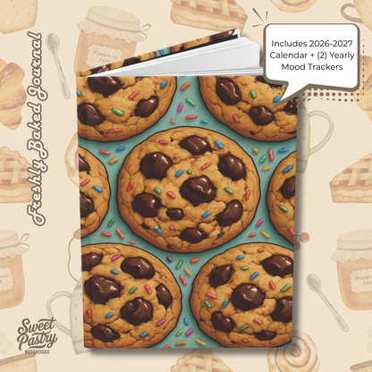 Chocolate Chip Cookie Journal – 2026–2027 Calendar & Mood Tracker | Sweet Pastry Notebooks