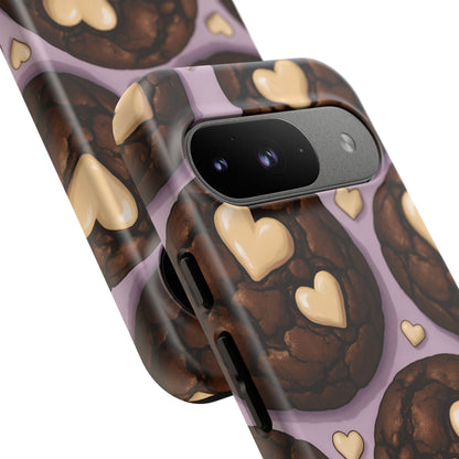 Double Chocolate & White hearts Phone Case – Dessert-Inspired Protective Case