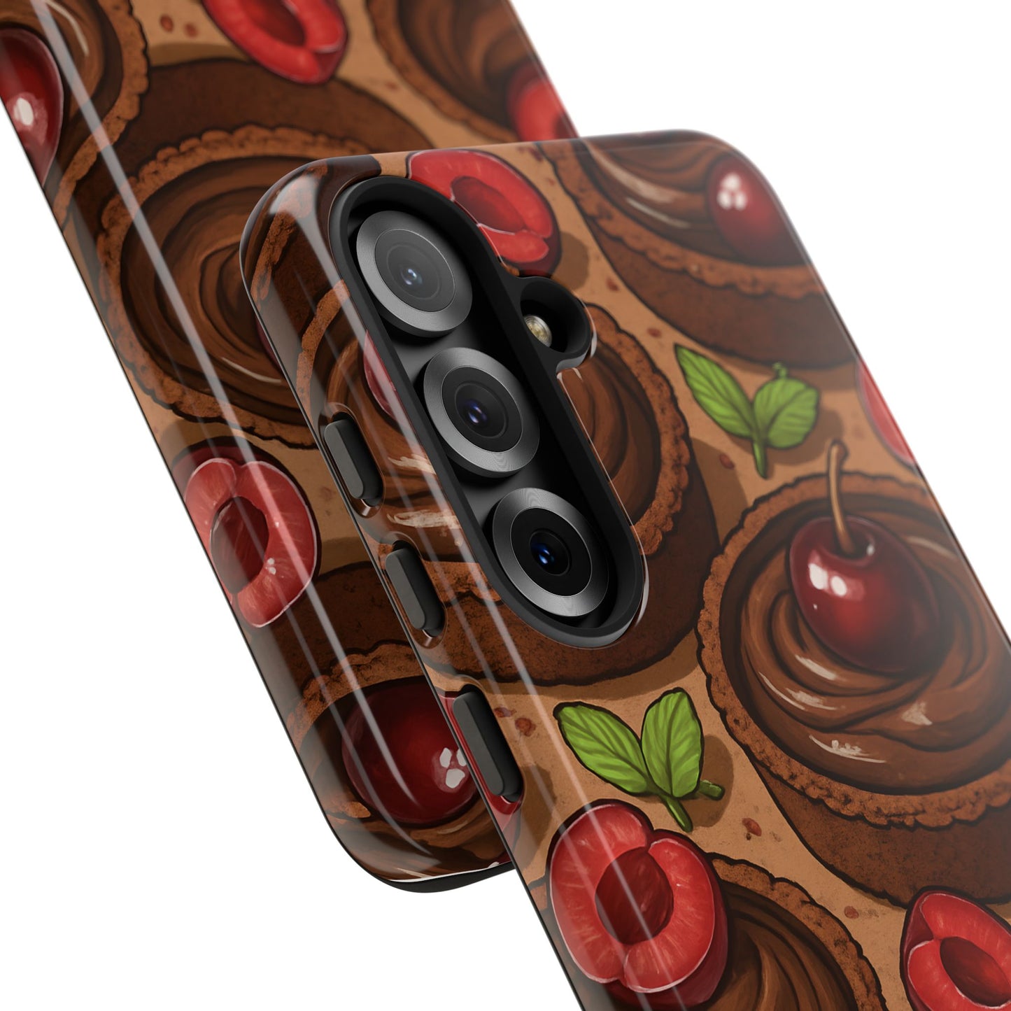 Cherry Chocolate Tart Phone Case – Dessert-Inspired Protective Case