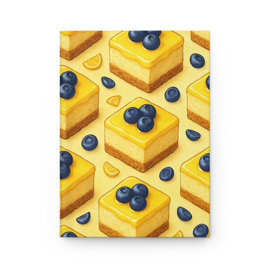 Lemon Blueberry Cheesecake Bites Notebook — Dessert-Inspired Hardcover Journal for Bakers | Sweet Pastry Notebooks