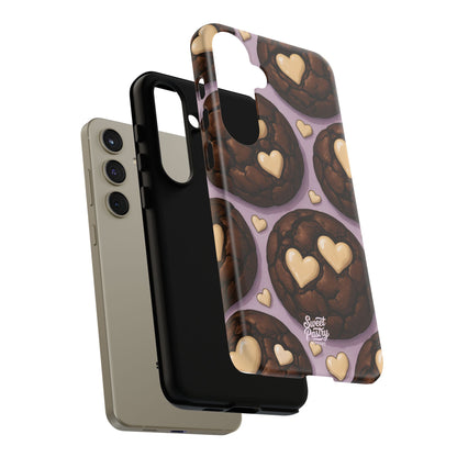 Double Chocolate & White hearts Phone Case – Dessert-Inspired Protective Case
