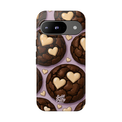 Double Chocolate & White hearts Phone Case – Dessert-Inspired Protective Case