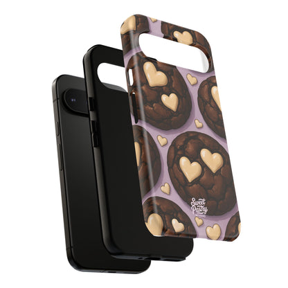 Double Chocolate & White hearts Phone Case – Dessert-Inspired Protective Case
