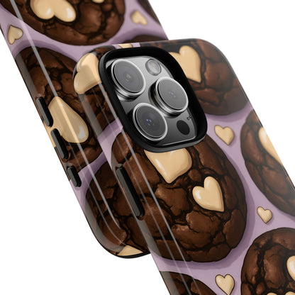 Double Chocolate & White hearts Phone Case – Dessert-Inspired Protective Case