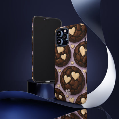Double Chocolate & White hearts Phone Case – Dessert-Inspired Protective Case