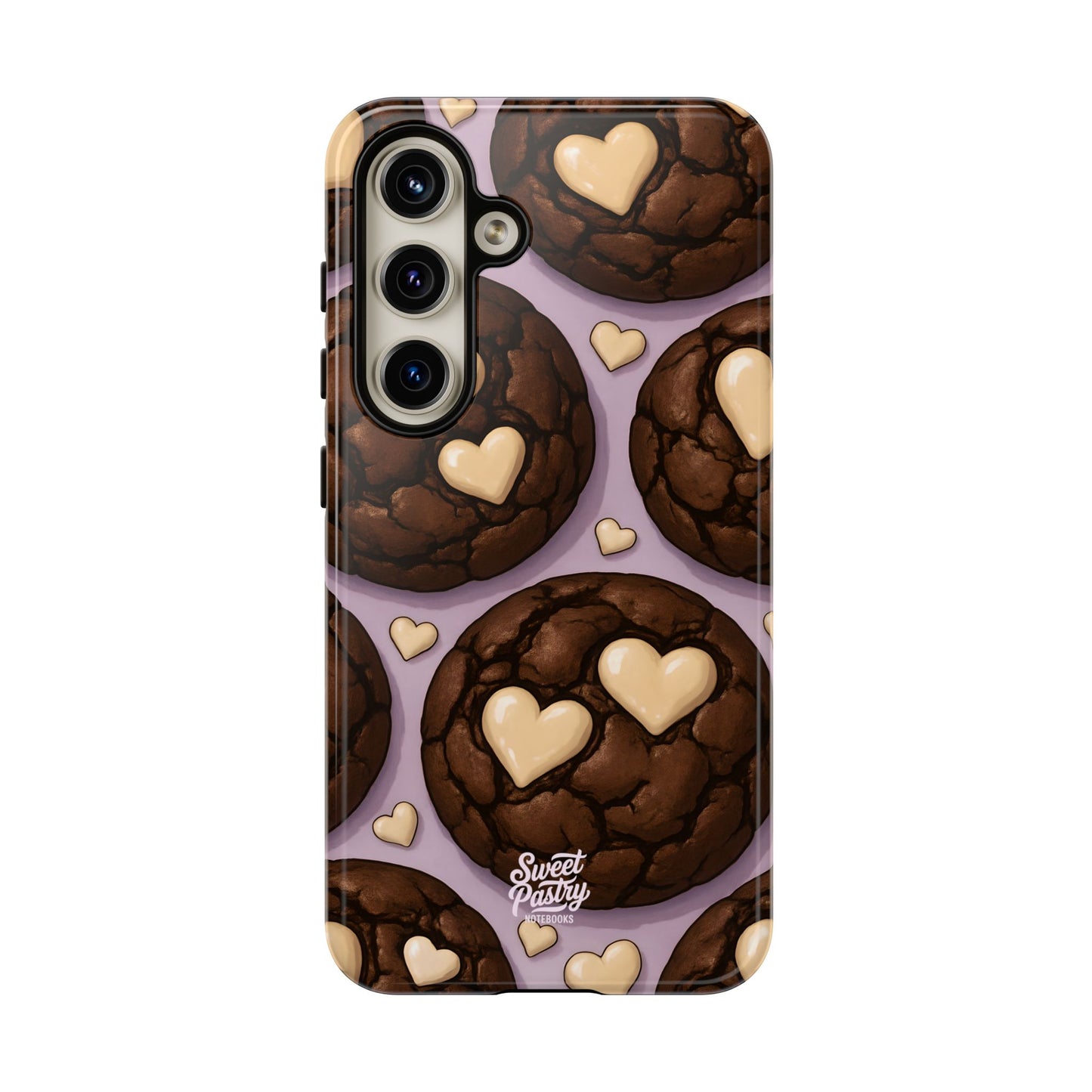 Double Chocolate & White hearts Phone Case – Dessert-Inspired Protective Case