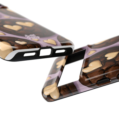 Double Chocolate & White hearts Phone Case – Dessert-Inspired Protective Case