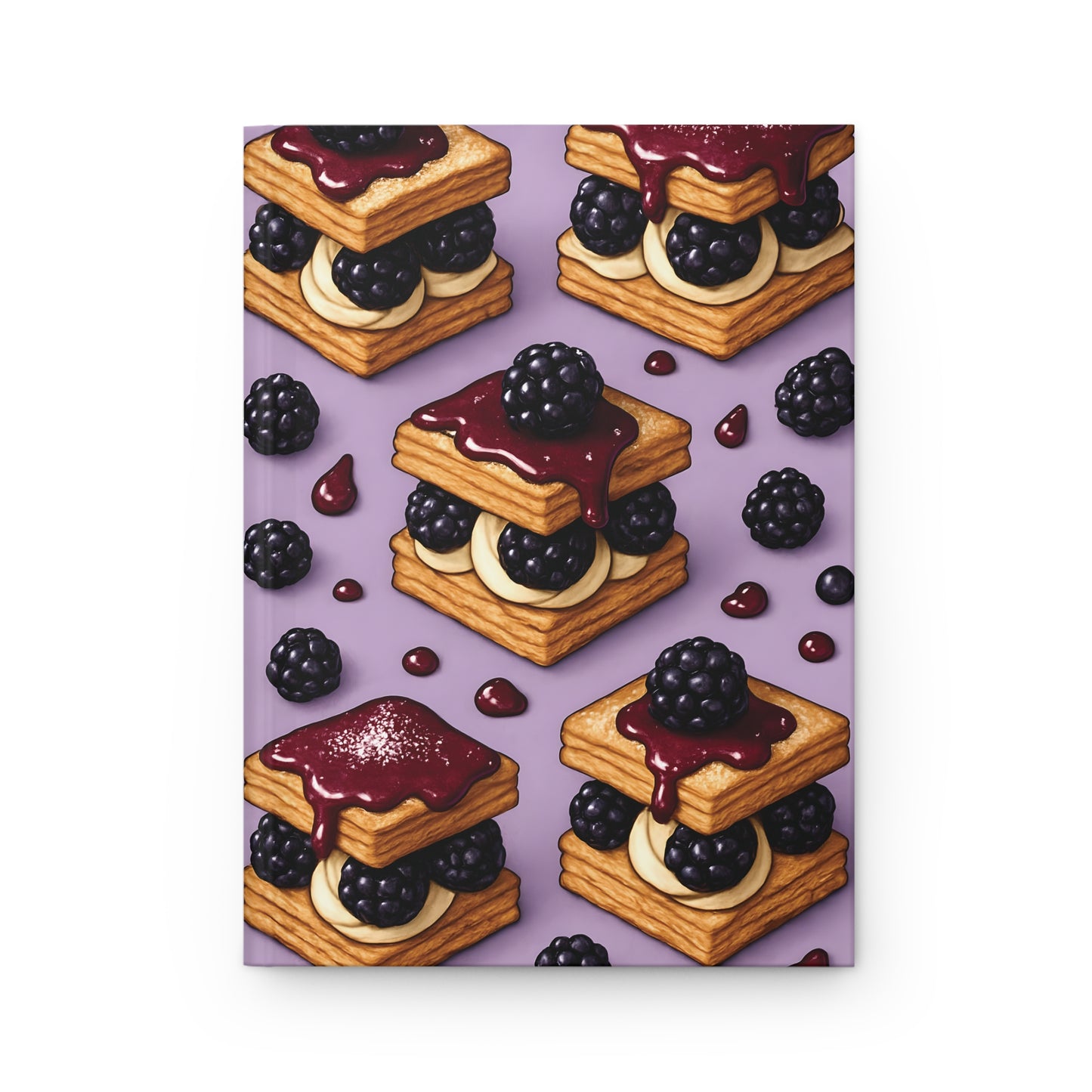 Blackberry Tart Delight Notebook — Dessert-Inspired Hardcover Journal for Bakers | Sweet Pastry Notebooks
