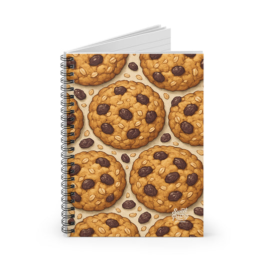 Oatmeal Raisin Cookie Spiral Notebook — Dessert-Inspired Spiral Notebook for Bakers | Sweet Pastry Notebooks